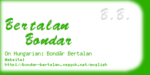 bertalan bondar business card