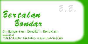 bertalan bondar business card